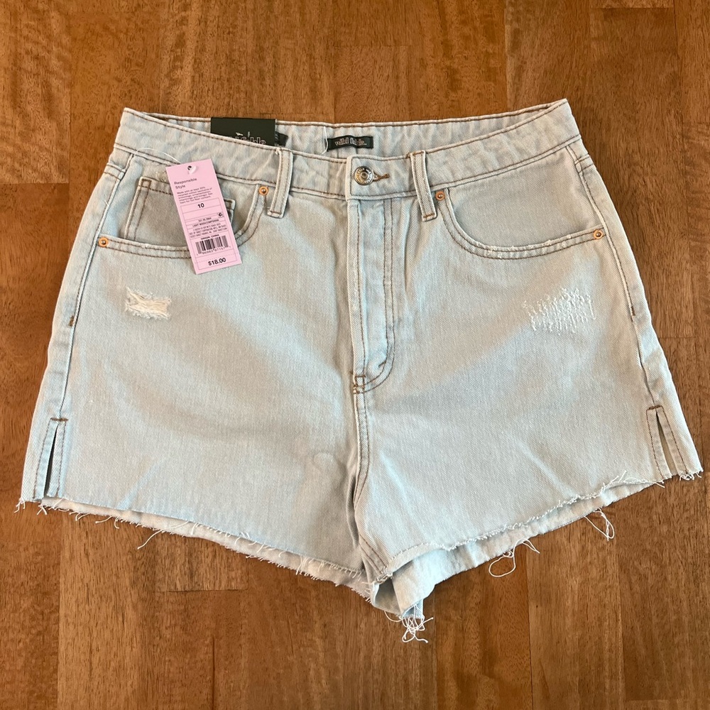 Wild Fable - High-Rise Light Blue Denim Women Cutoff Shorts